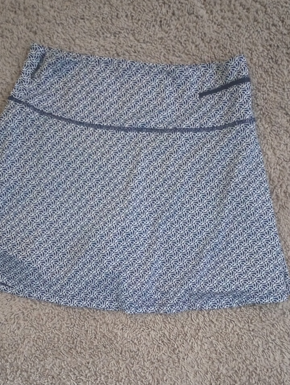 Black Clover Blue and White Printed A-Line Skirt